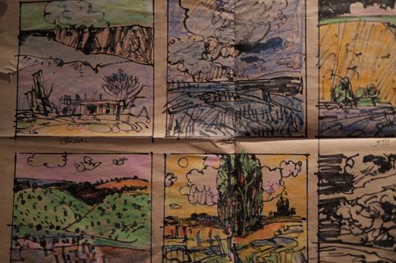 New Mexico landscape studies by Isa Barnett.  From the collection of Ivan Barnett.